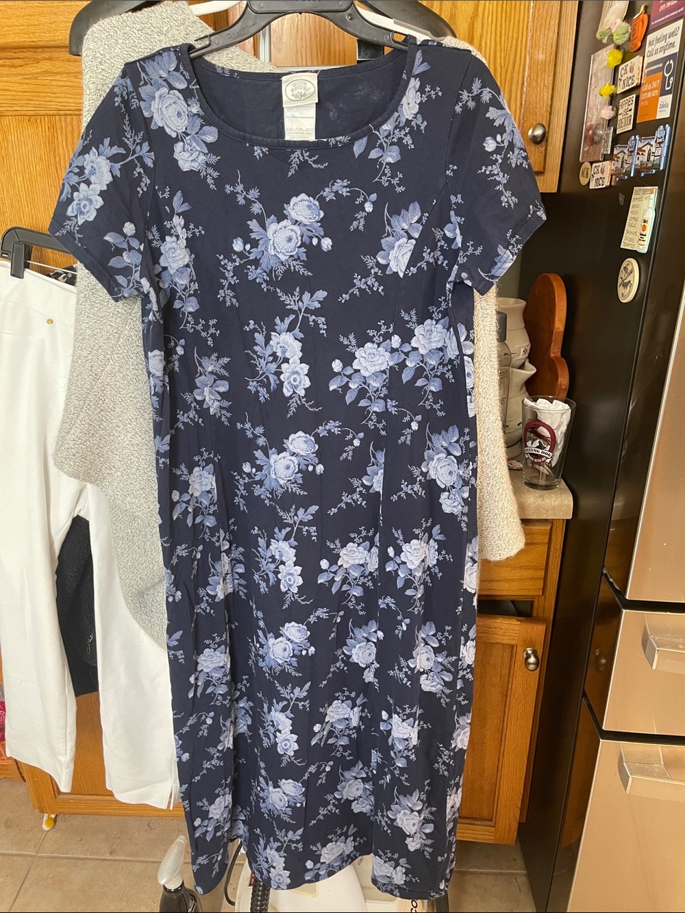 Laura Ashley Navy Floral Short Sleeve Maxi Dress XL
